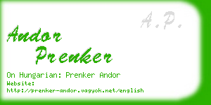 andor prenker business card